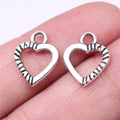 15x12mm 0.6g Antique Silver Zinc Alloy Heart Charm Pendant for DIY Bracelet Necklace Jewelry Making