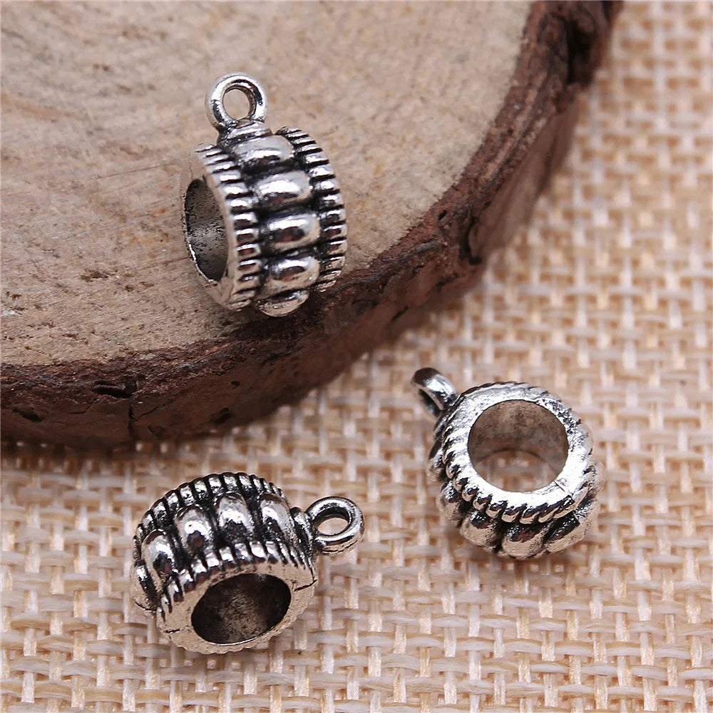 12x9x6mm 1.4g Antique Silver Zinc Alloy Decorative Pendant Bail Connector for DIY Jewelry Making