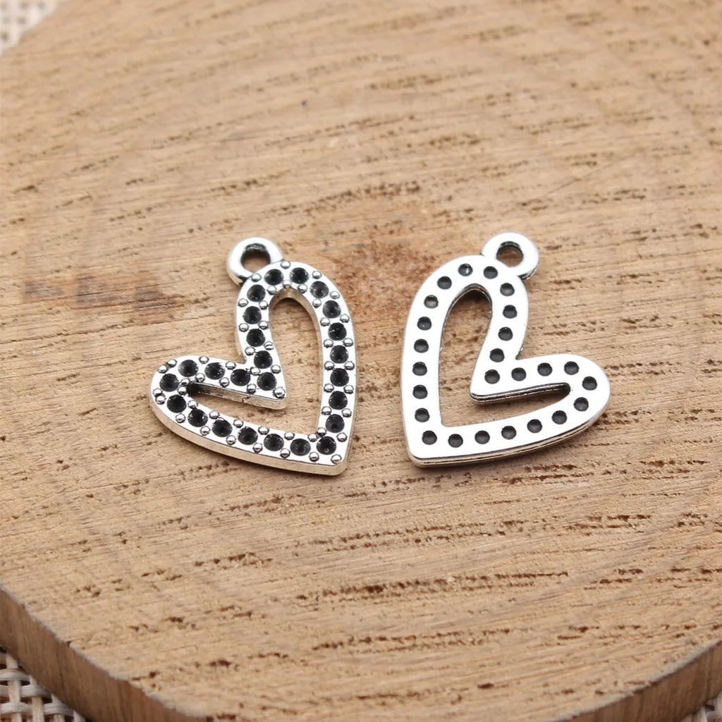 17x15mm 0.85g Antique Silver Zinc Alloy Heart Charm Pendant for DIY Necklace Bracelet Jewelry Making