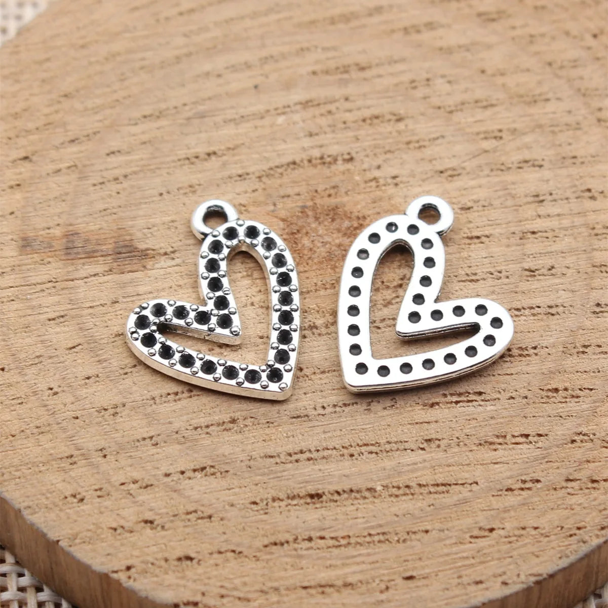17x15mm 0.85g Antique Silver Zinc Alloy Heart Charm Pendant for DIY Necklace Bracelet Jewelry Making