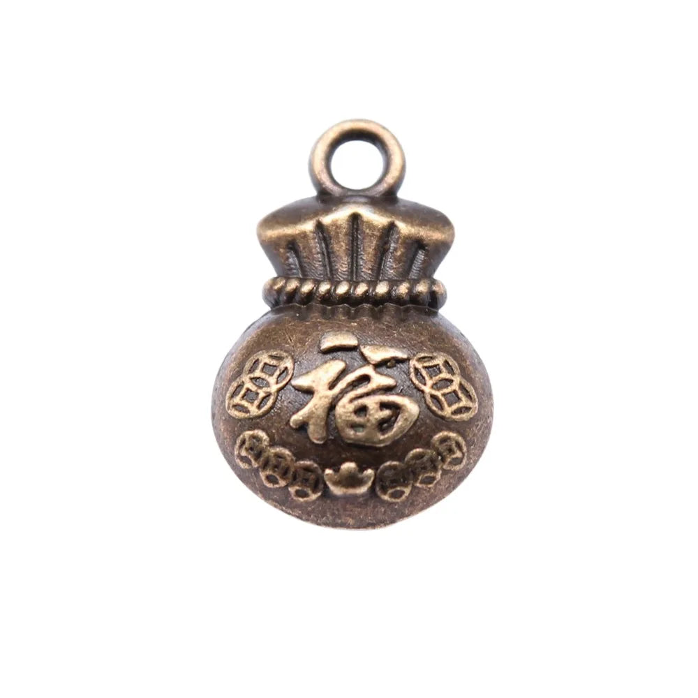 10x15mm 1.85g Zinc Alloy Lucky Bag Charm Pendant for DIY Necklace Bracelet Jewelry Making