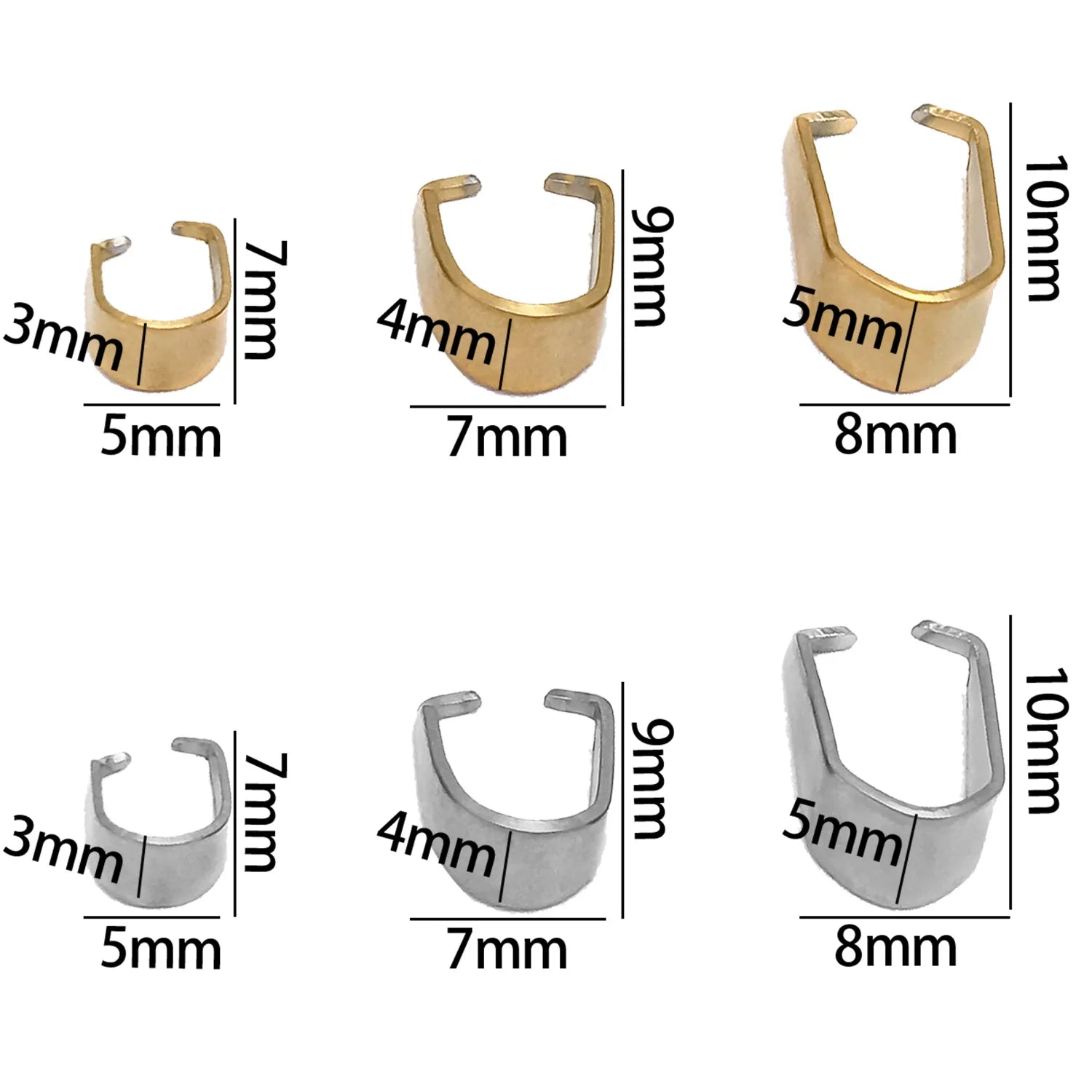 Stainless Steel Fan Triangle Bail Connector Charm for DIY Pendant Necklace Jewelry Findings
