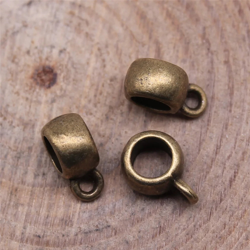 6x8x3.7mm 0.4g Multicolor Zinc Alloy Smooth Pendant Bails Connector Charms for DIY Jewelry Making