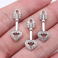25x9mm 0.9g Multicolor Zinc Alloy Heart Arrow Charm Pendant for DIY Romantic Jewelry Making