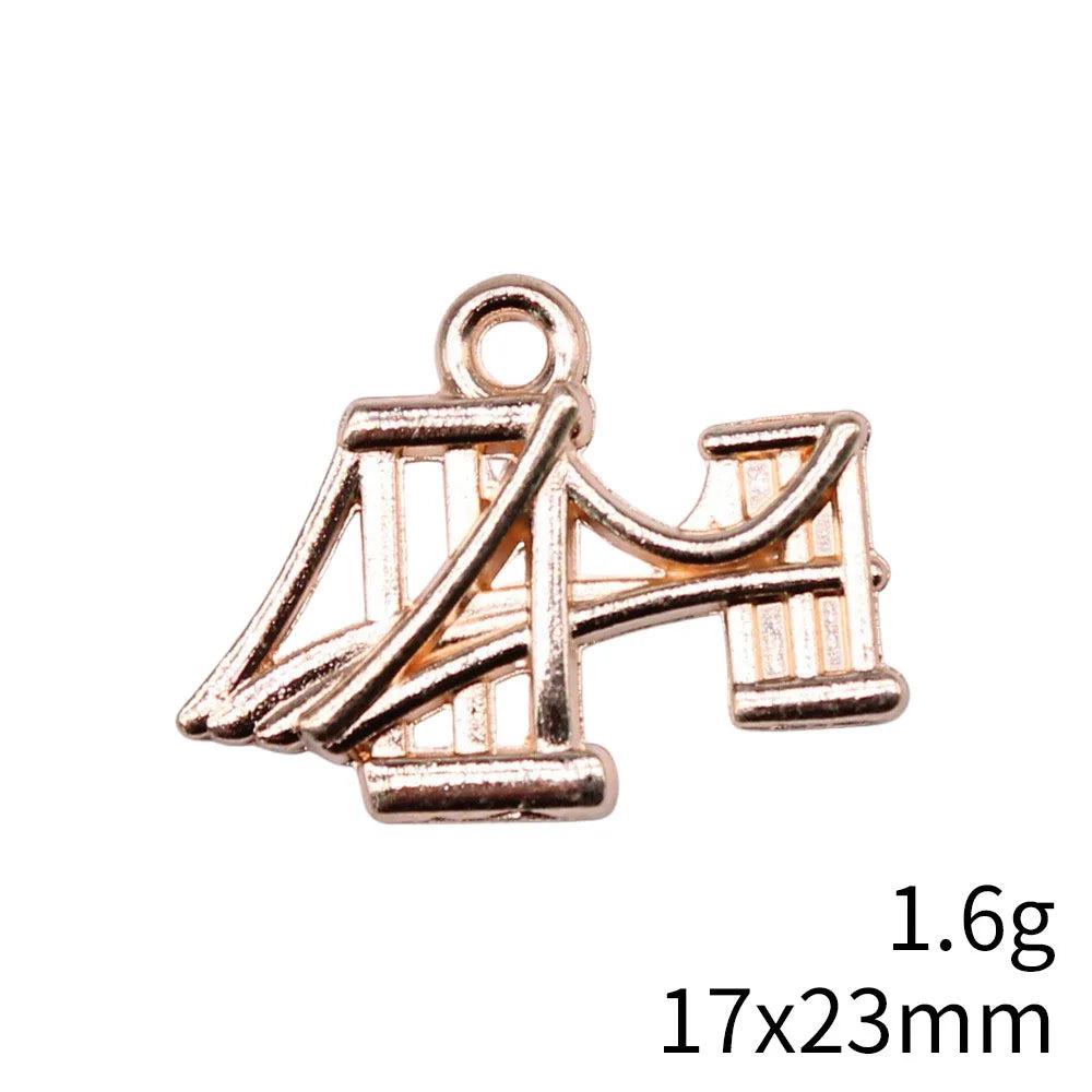 17x23mm 1.6g Zinc Alloy Suspension Bridge Charm Pendant for DIY Necklace Bracelet Accessories