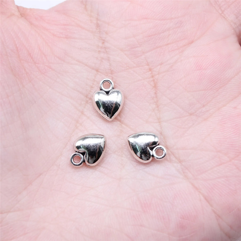 10x7mm 0.76g Antique Silver Zinc Alloy Heart charm pendant for DIY bracelet necklace making