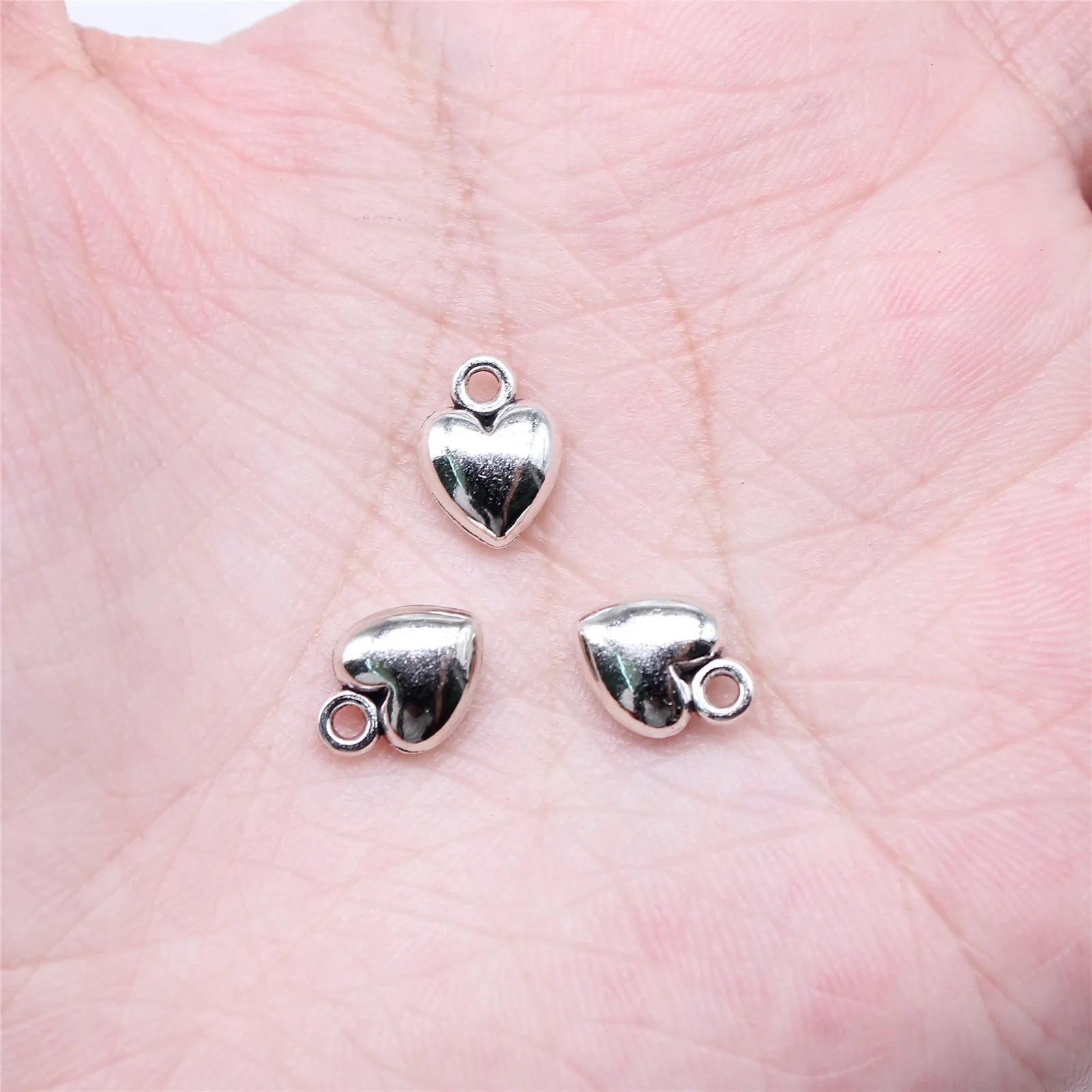 10x7mm 0.76g Antique Silver Zinc Alloy Heart charm pendant for DIY bracelet necklace making