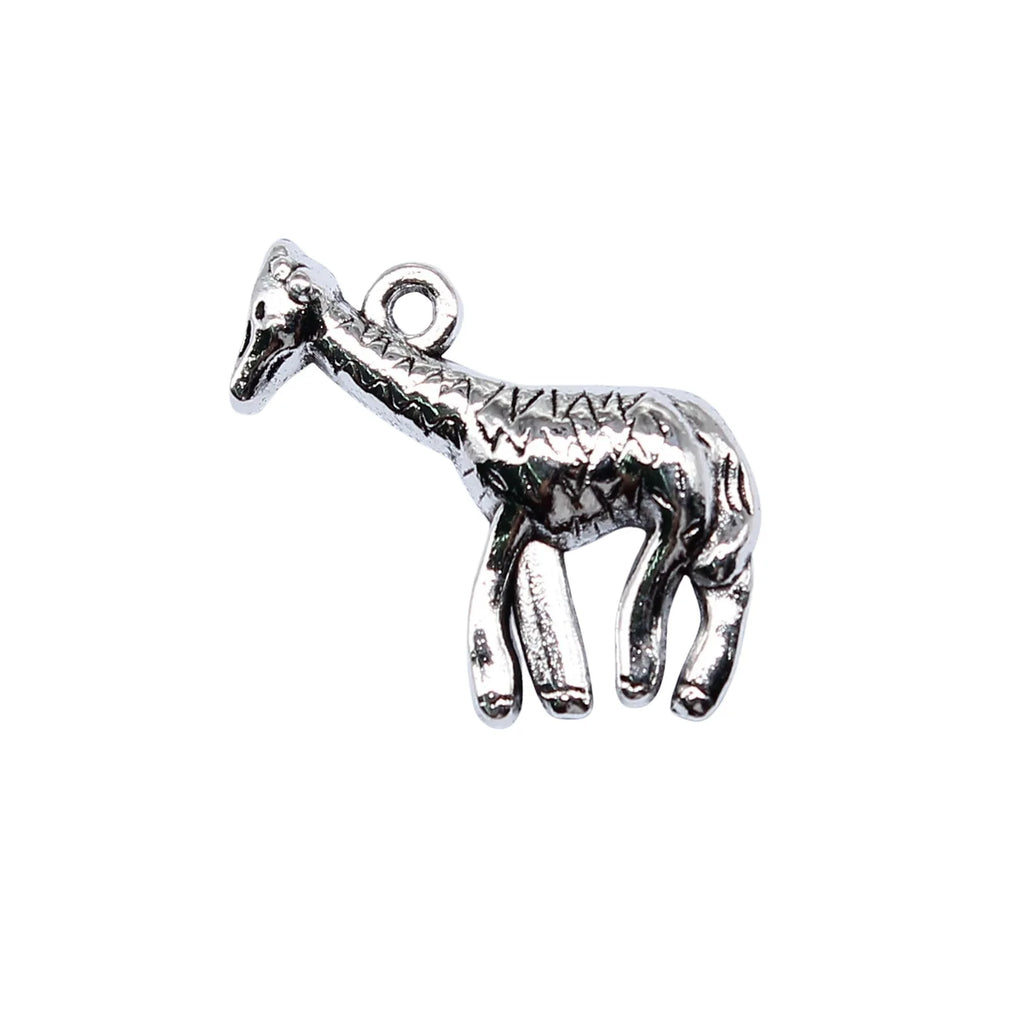 20x23mm 2.8g Antique Silver Zinc Alloy Giraffe Charm Pendant for DIY Necklace Bracelet Jewelry Making