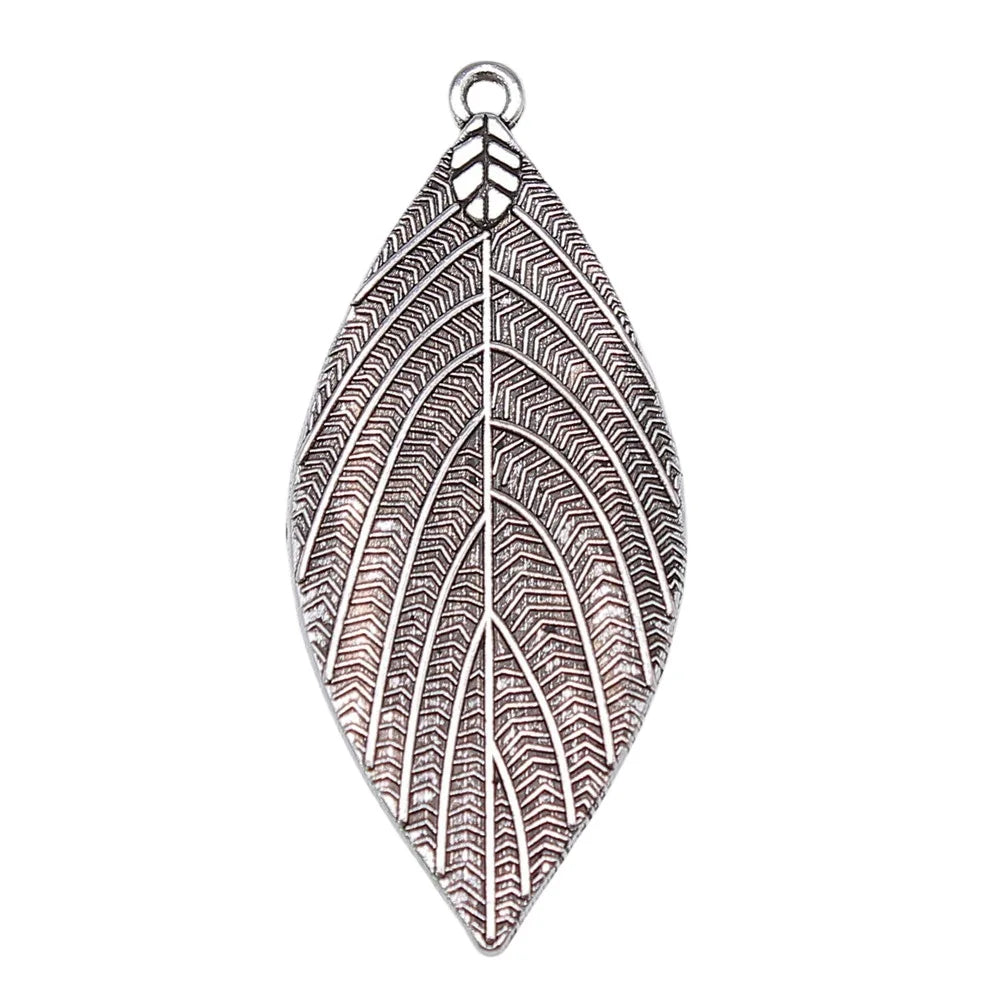 50x22mm 3.4g Multicolor Zinc Alloy Leaf Charm Pendant for DIY Necklace Bracelet Jewelry Making