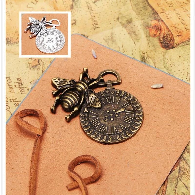 50x40MM Antique Silver Zinc Alloy Bee Charm Pendant for DIY Necklace Bracelet Jewelry Making