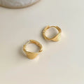 14K Gold Plated Copper Geometric Circle Drop Earrings Minimalist Line Elegant Fashion Jewelry