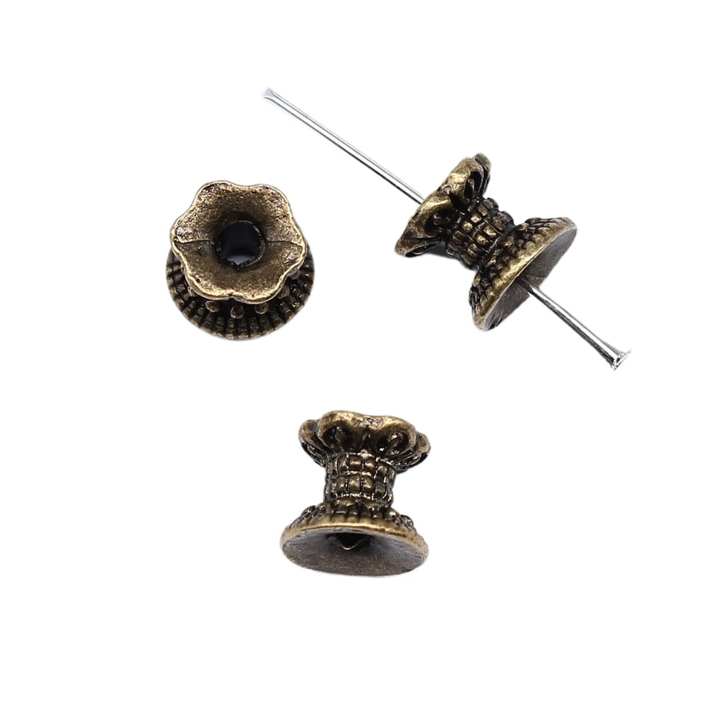 8x9.5mm 1.7g Multicolor Zinc Alloy Double Sided Flower Spacer Beads for DIY Bracelet Necklace Making