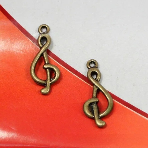 27x10MM Antique Silver Zinc Alloy Music Note Charm Pendant for DIY Necklace Bracelet Jewelry Making