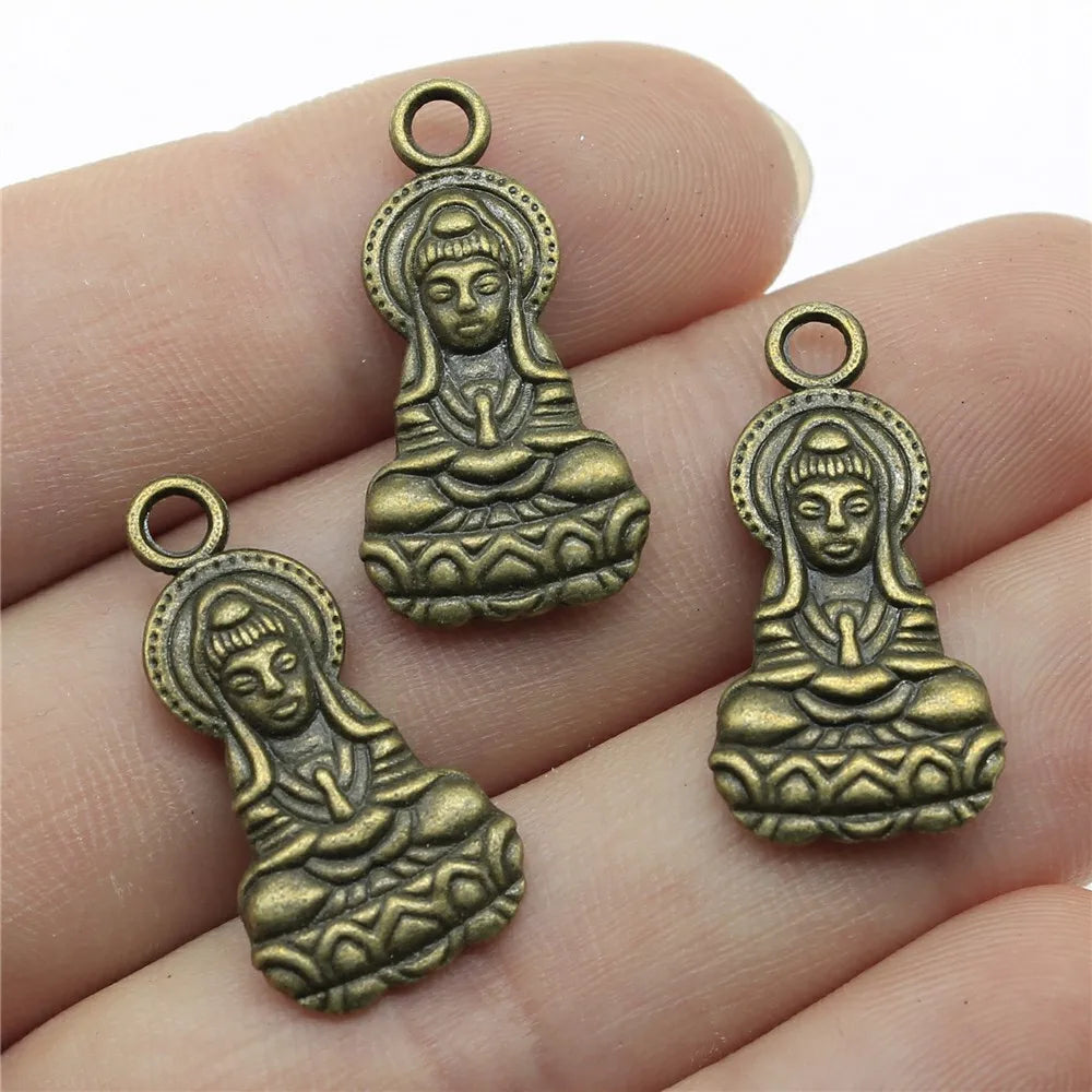 26x13mm 2.4g Multicolor Zinc Alloy Guanyin Goddess Charm Pendant for DIY Necklace Jewelry Making