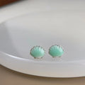 Ice Clear Shell Copper Stud Earrings Geometric Drip Enamel Fresh Daily Summer Jewelry