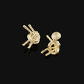 French Vintage Gold Alloy Twisted Rope Knot Stud & Clip On No Piercing Elegant Statement Earrings