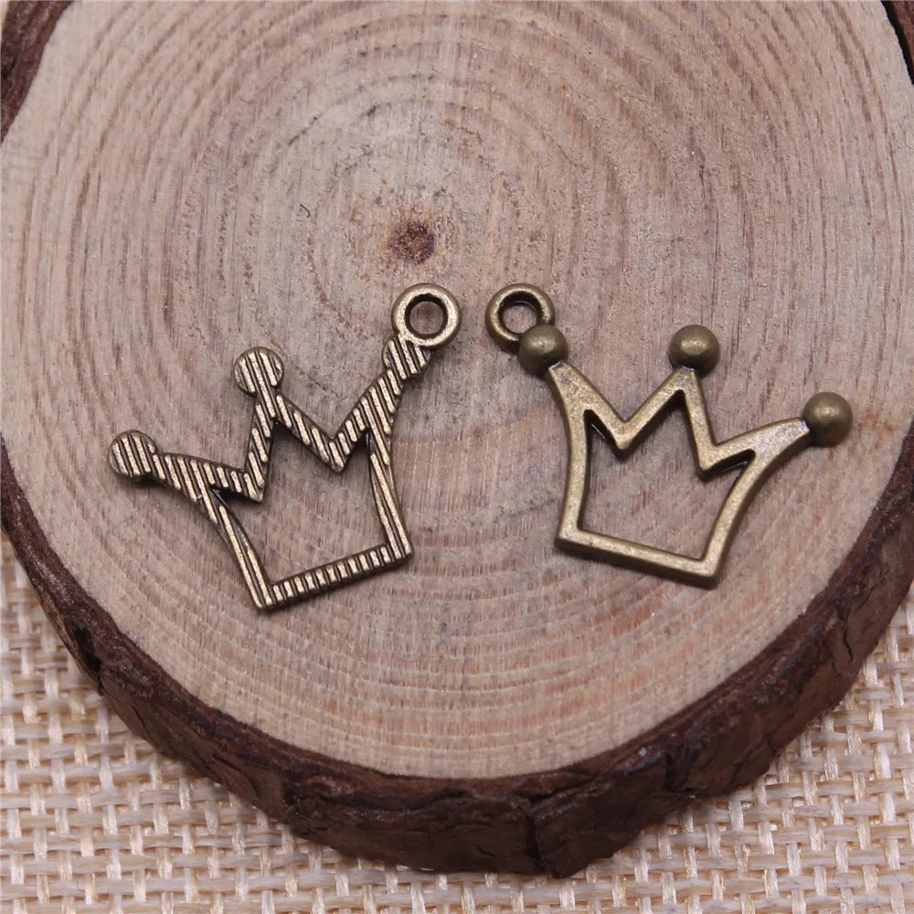 20x13mm 0.7g Zinc Alloy Small Crown Charm Pendant for DIY Necklace Bracelet Jewelry Making