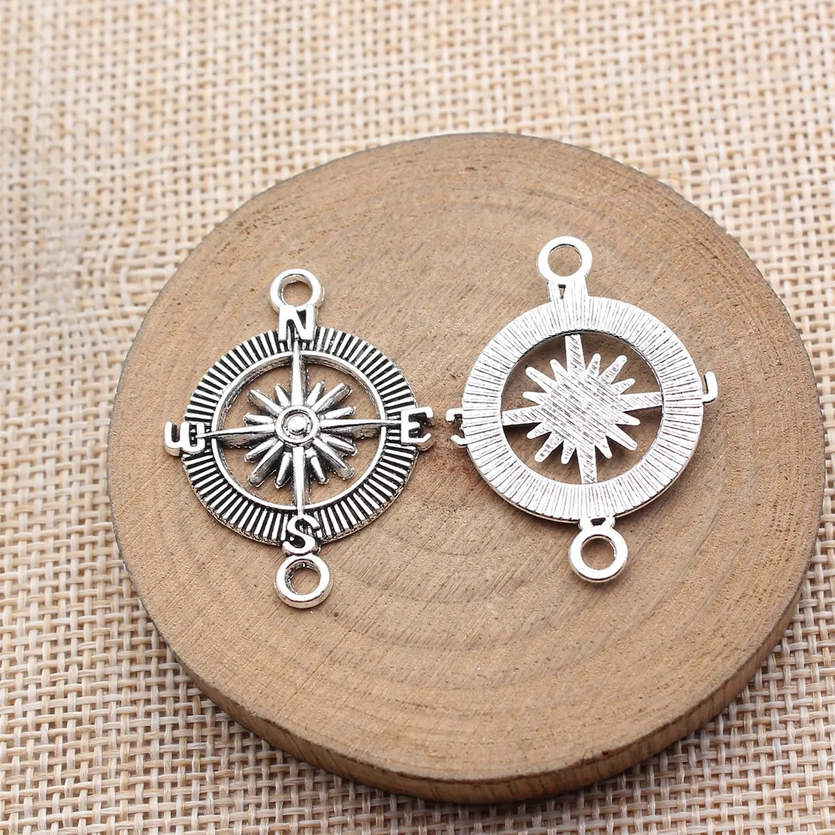 33x24mm 2.5g Multicolor Zinc Alloy Compass Connector Charm for DIY Necklace Bracelet Jewelry