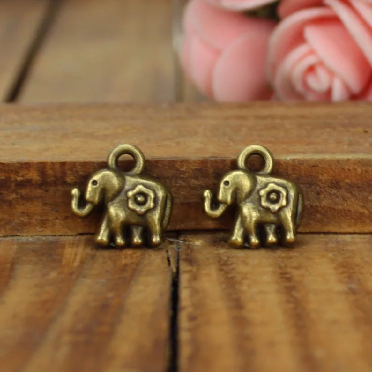 12MM Antique Silver Zinc Alloy Elephant Charm Pendant for DIY Necklace Bracelet Jewelry Making