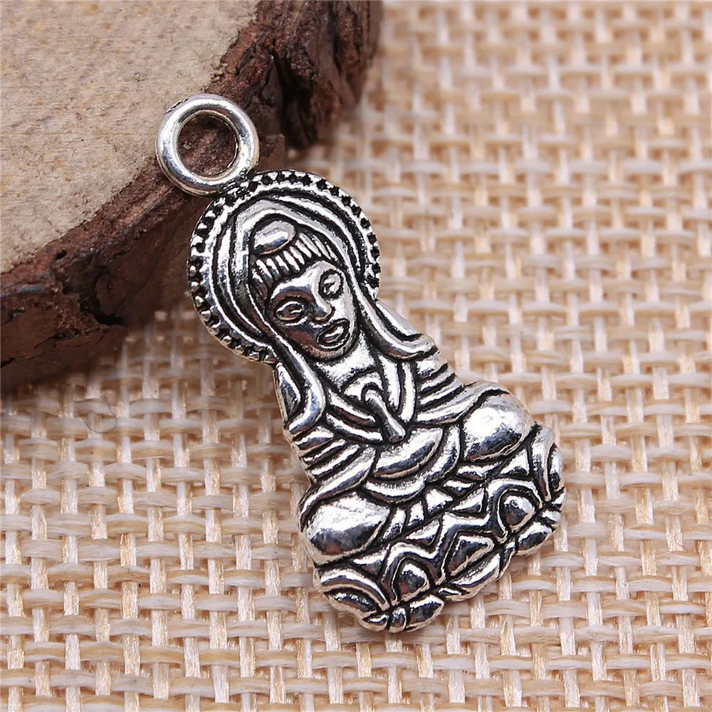26x13mm 2.4g Multicolor Zinc Alloy Guanyin Goddess Charm Pendant for DIY Necklace Jewelry Making