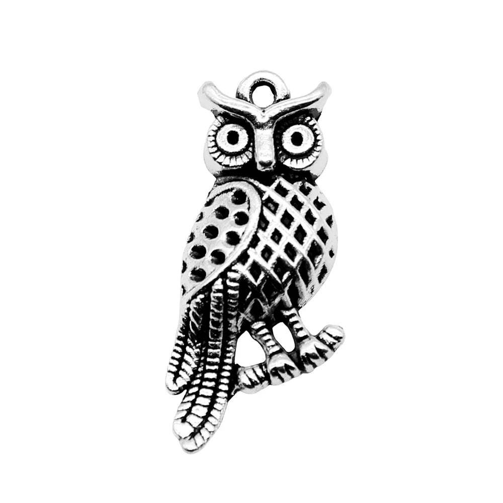 33x15mm 2.5g Multicolor Zinc Alloy Owl Cat Charm Pendant for DIY Necklace Bracelet Jewelry Making