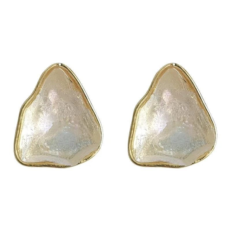 14K Plated Geometric Irregular Resin Crystal Mineral Stud Earrings For Fashion OL Style