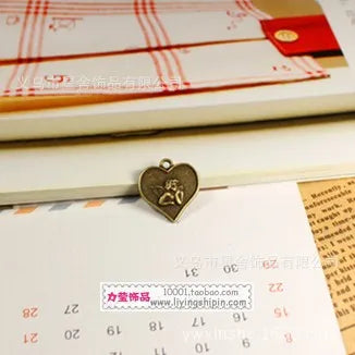 17x18MM Zinc Alloy Angel Heart Charm Pendant for DIY Necklace Bracelet Jewelry Making