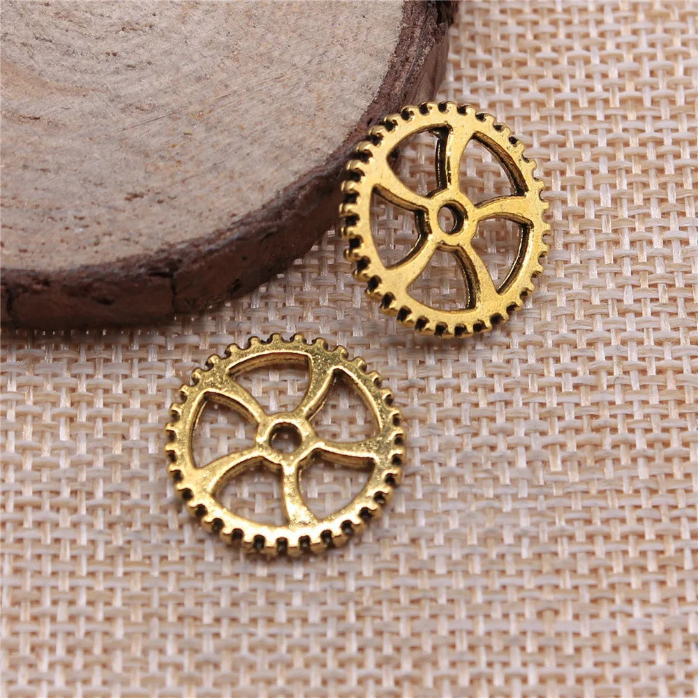 18mm 1.5g Multicolor Zinc Alloy Gear Charm Pendant for DIY Steampunk Bracelet Necklace Making