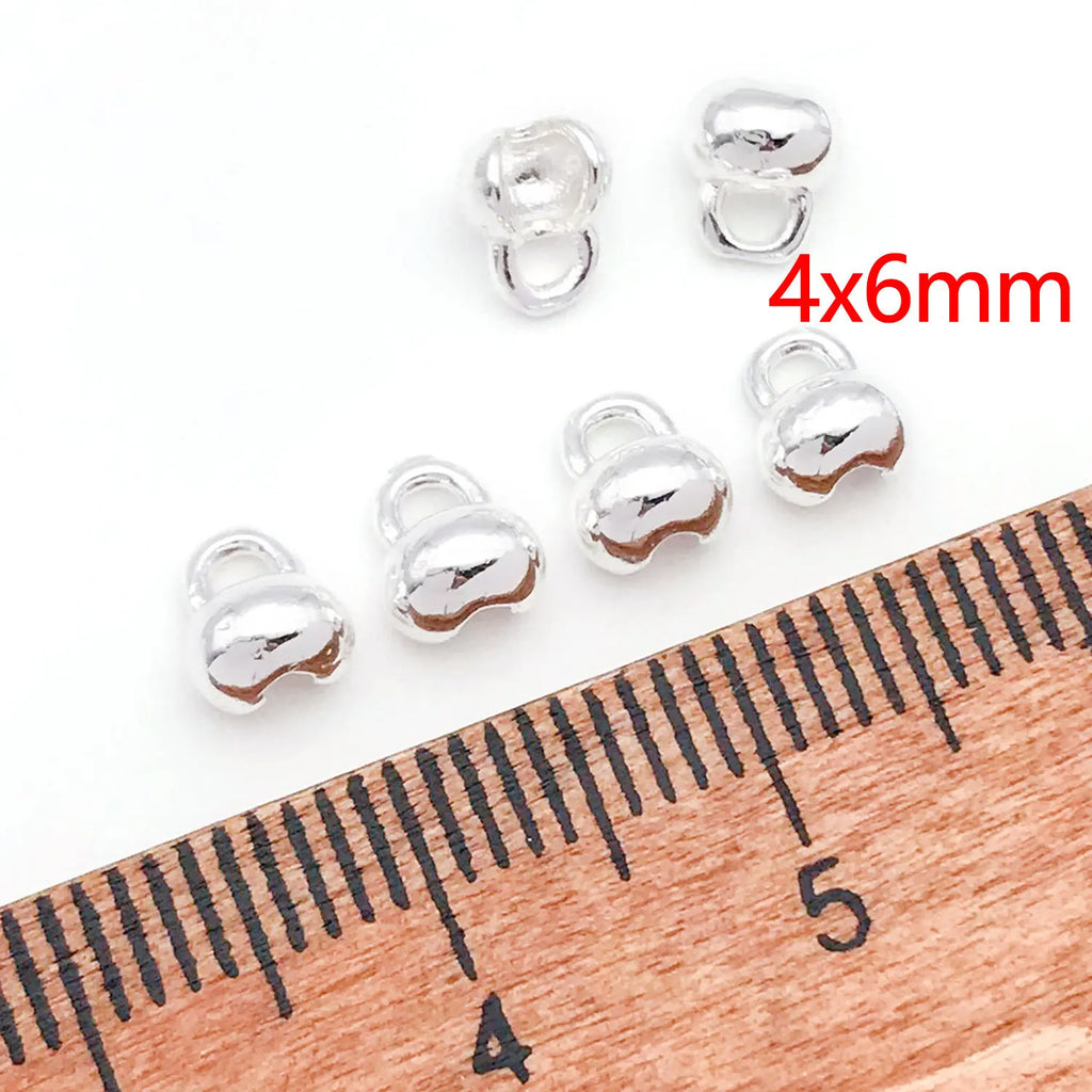 Copper Smooth Pepper Shape Crimp End Caps with Loop for DIY Bracelets Necklaces