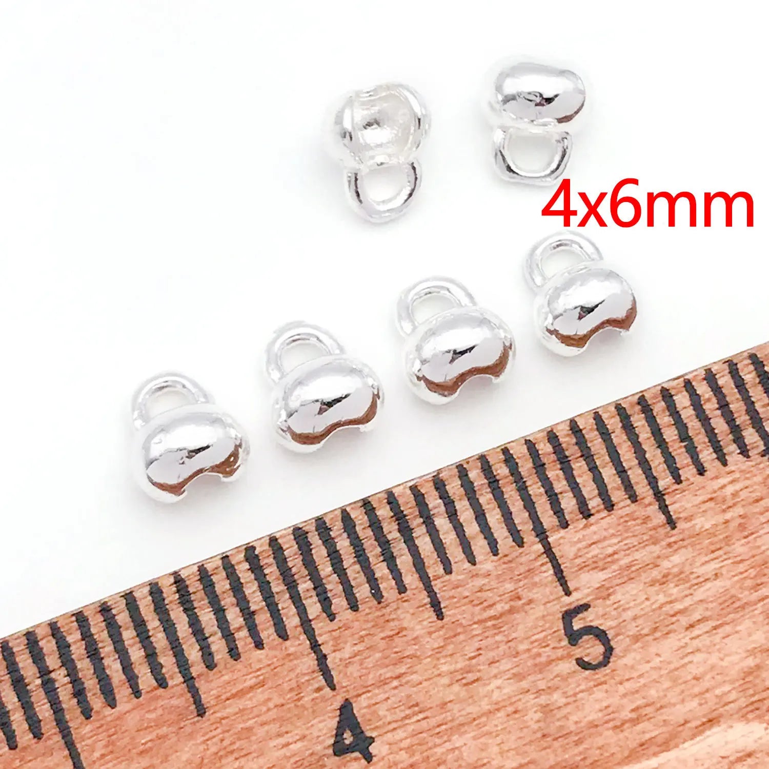 Copper Smooth Pepper Shape Crimp End Caps with Loop for DIY Bracelets Necklaces