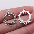 22x26mm 1.4g Antique Silver Zinc Alloy Hollow Pendant Earring Connector Charms for DIY Earrings