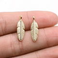20x6mm 0.6g Multicolor Zinc Alloy Feather Charm Pendant for Necklace Bracelet Earring Making