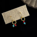 Handmade New Chinese Copper Geometric Round Asymmetric Drop Earrings Minimalist Commuter Jewelry