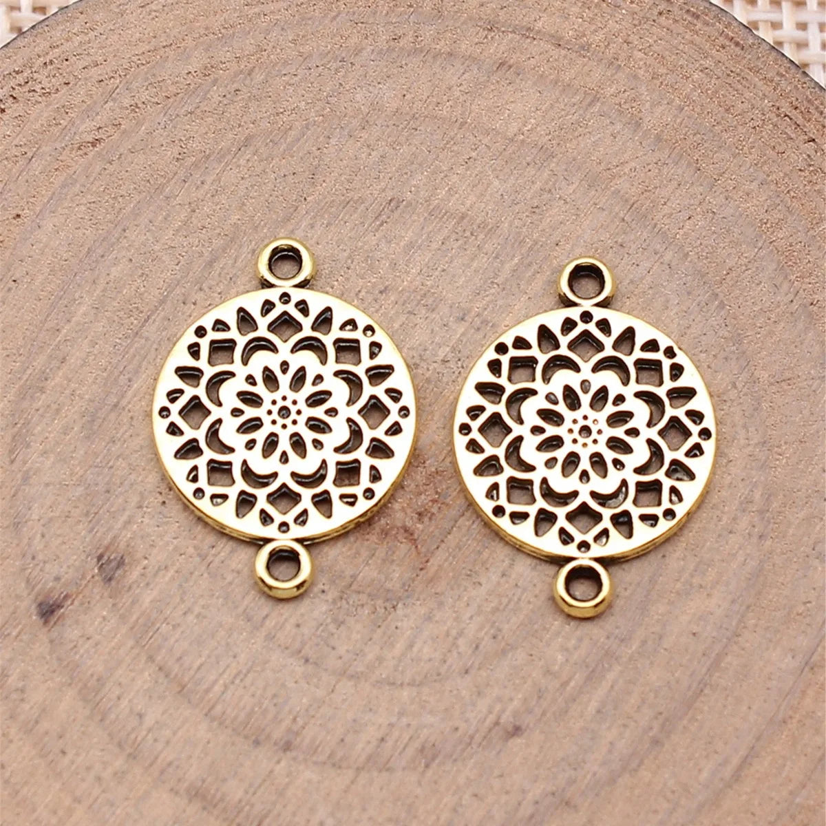 14x20mm 0.8g Multicolor Zinc Alloy Flower Filigree Connector Charm for DIY Jewelry Making