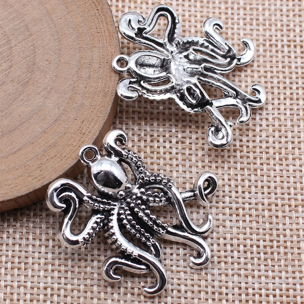 34x31mm 5.5g Multicolor Zinc Alloy Octopus Fish Charm Pendant for DIY Necklace Bracelet Jewelry Making