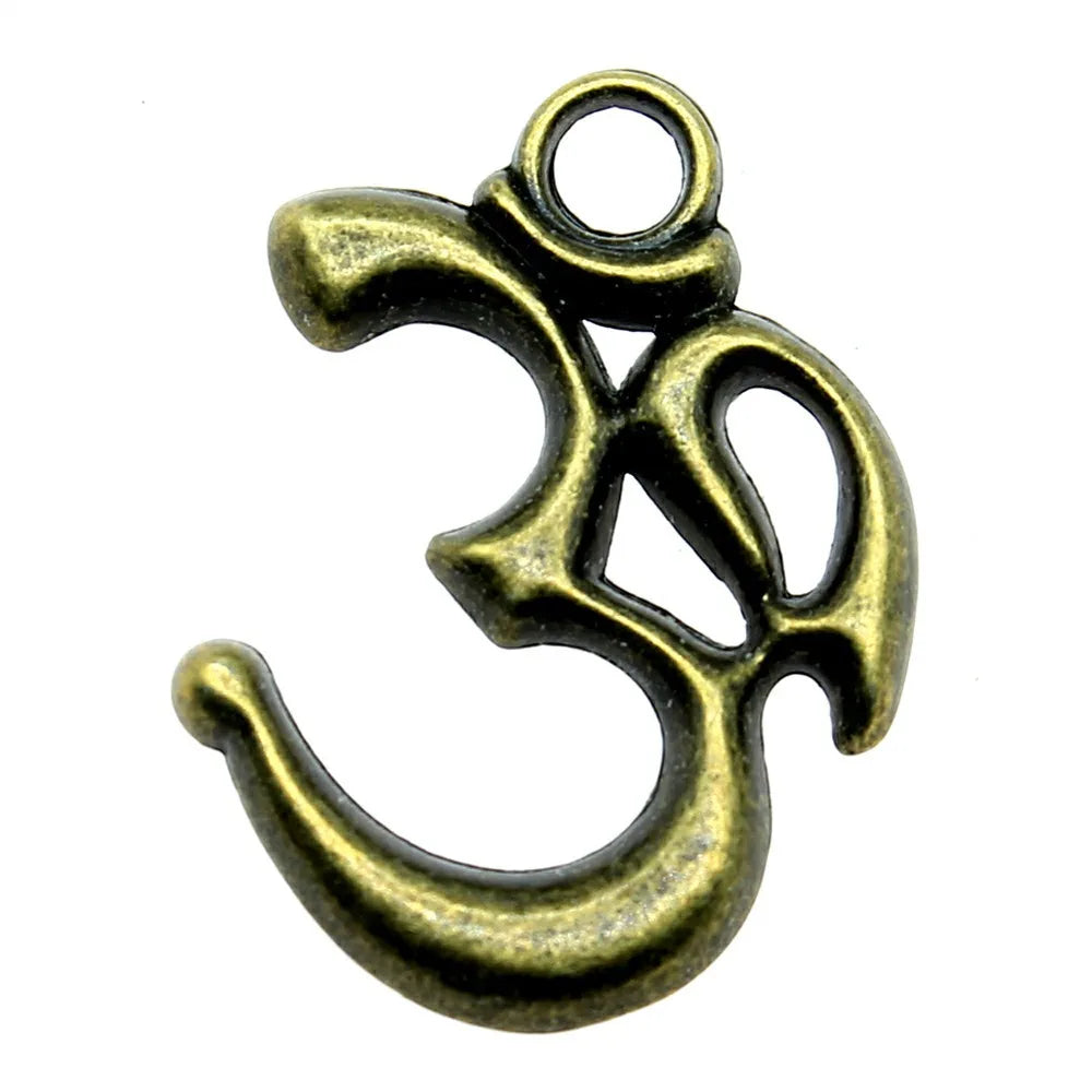 28x22mm 2.1g Multicolor Zinc Alloy OM Charm Pendant for DIY Necklace Bracelet Making