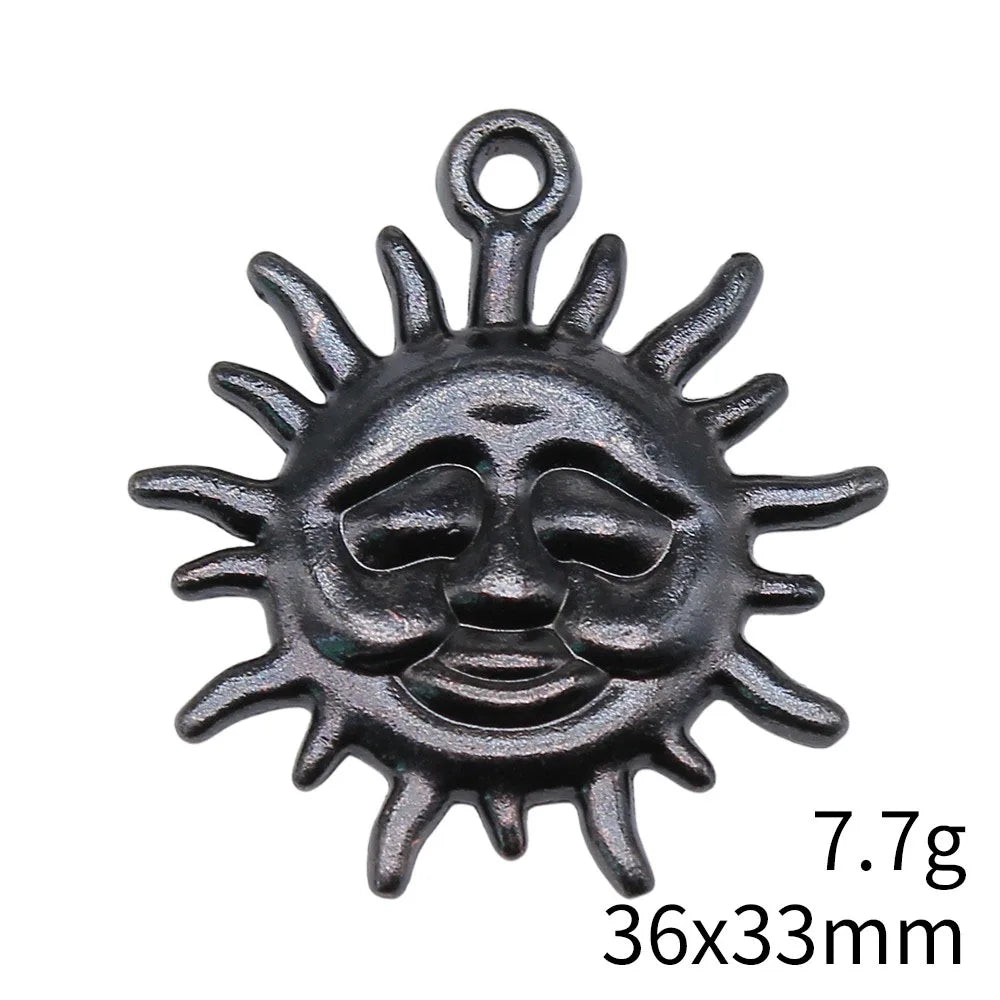 36x33mm 7.7g Multicolor Zinc Alloy Sun Charm Pendant for DIY Necklace Bracelet Jewelry Making
