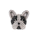 Cute Rhinestone French Bulldog Brooch, Alloy Enamel Puppy Lapel Pin Corsage For Suit Accessory Gift