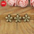 11MM Antique Silver Zinc Alloy Five Petal Flower Charm Pendant for DIY Necklace Bracelet Jewelry Making