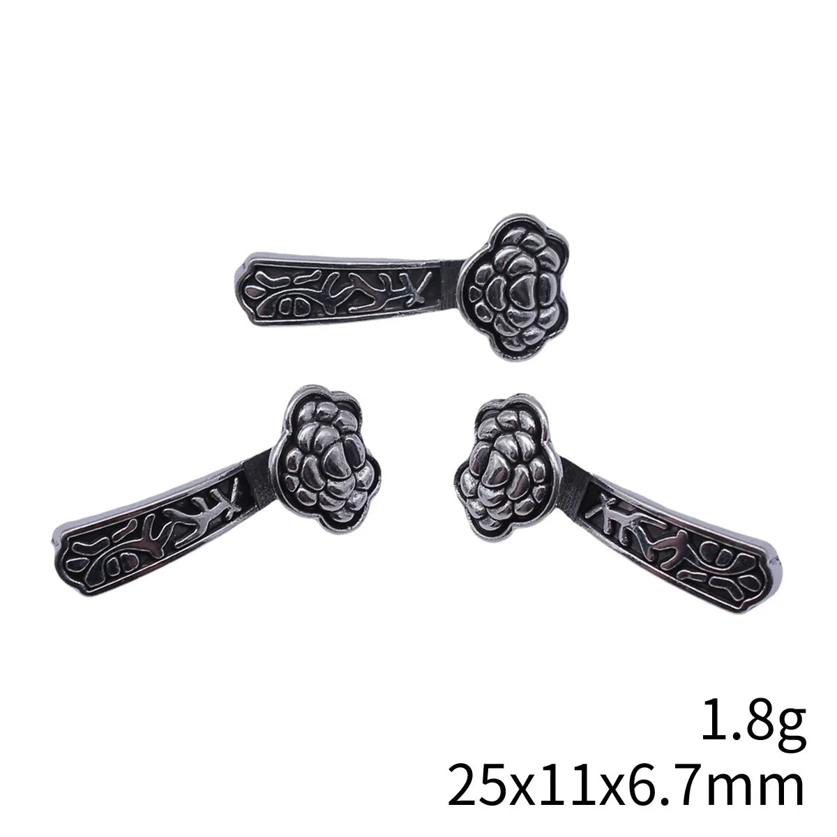 25x11x6.7mm 1.8g Antique Silver Zinc Alloy Ruyi Charm Pendant for DIY Necklace Bracelet Jewelry Making