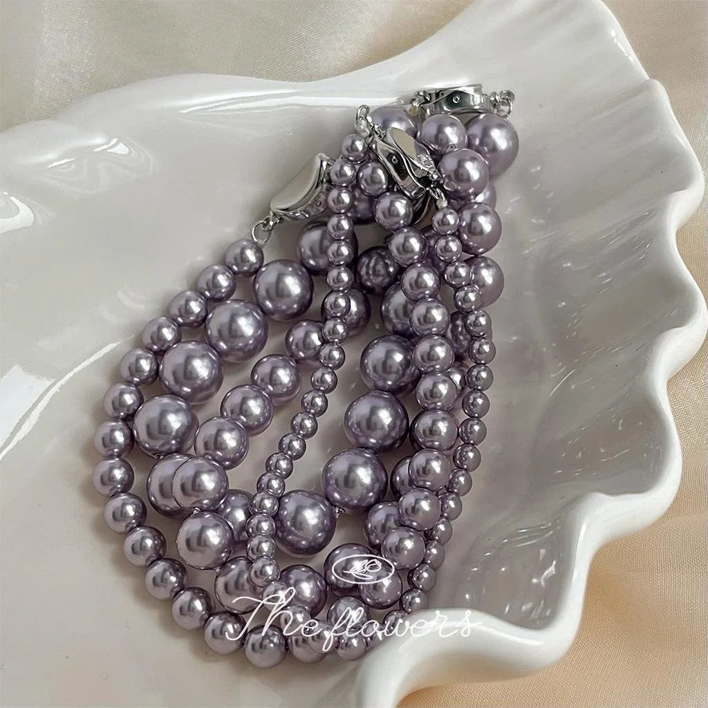 Elegant Glass Pearl Bracelet With Real Gold Plated Geometric Ingot Clasp