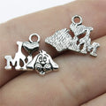 17mm 1g Antique Silver Zinc Alloy I Love My Dog Charm Pendant for DIY Pet Jewelry Making