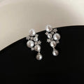 Copper Pearl Tassel Drop Earrings Geometric Luxury Fashion Jewelry