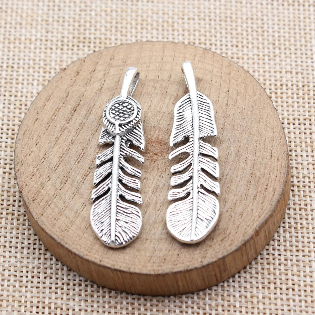 48x12mm 4.8g Multicolor Zinc Alloy Feather Charm Pendant for DIY Necklace Bracelet Jewelry Making