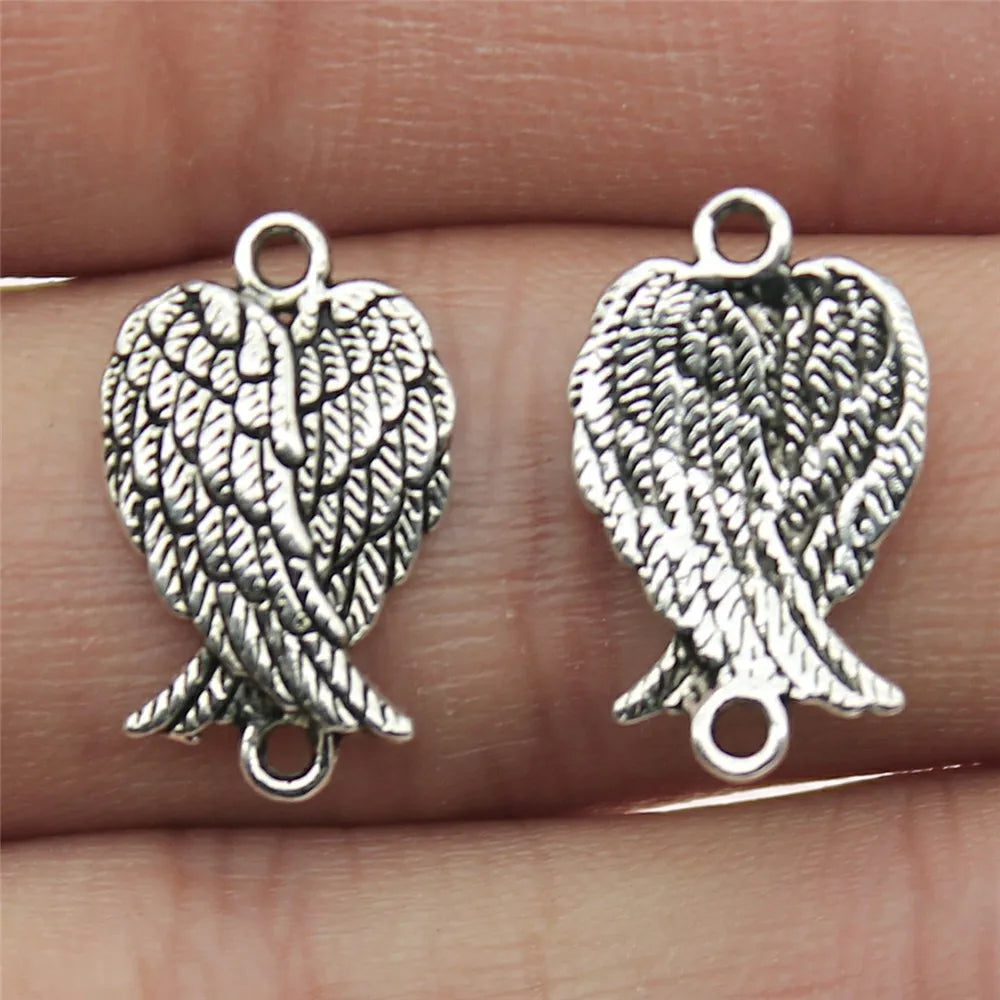 11x19mm 1g Multicolor Zinc Alloy Wing Connector Charm for DIY Necklace Bracelet Jewelry Making