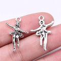 27x19mm 1.61g Antique Silver Zinc Alloy Ballet Dancer Charm Pendant for DIY Necklace Bracelet Making