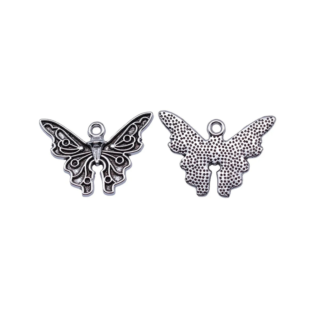 24x18mm 1.6g Antique Silver Zinc Alloy Butterfly Charm Pendant for DIY Necklace Bracelet Making