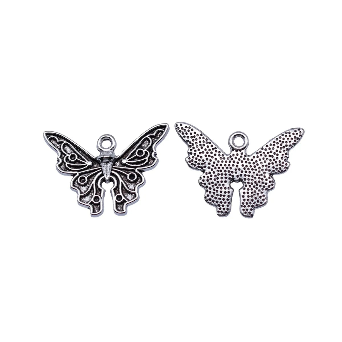 24x18mm 1.6g Antique Silver Zinc Alloy Butterfly Charm Pendant for DIY Necklace Bracelet Making