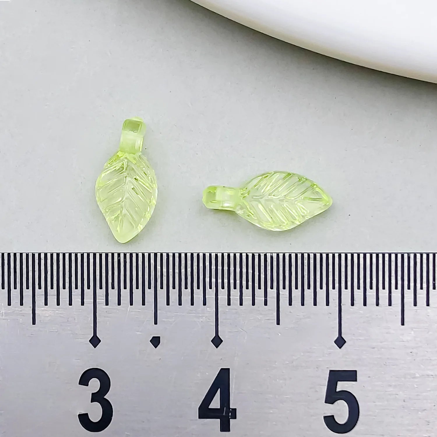 Transparent Green Acrylic Mini Leaf Bead Earring Charms for DIY Beaded Jewelry Making