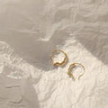14K Gold Plated Copper Abstract Face Line Drop Earrings Korean Minimalist Geometric Jewelry